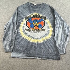 Vintage University of DELAWARE BLUE HENS T-Shirt Tee Mens Size L Tie Dye Graphic